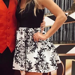 Black and white formal dress